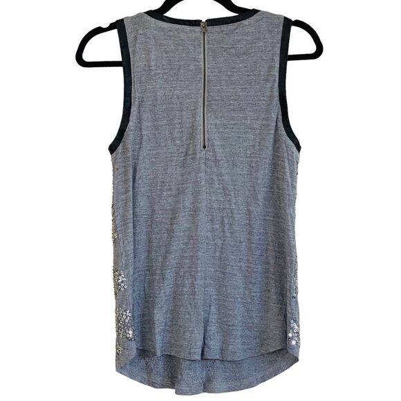 Line & Dot Silver Sequin Faux Leather Accent Tank Top Sz S - Picture 9 of 10